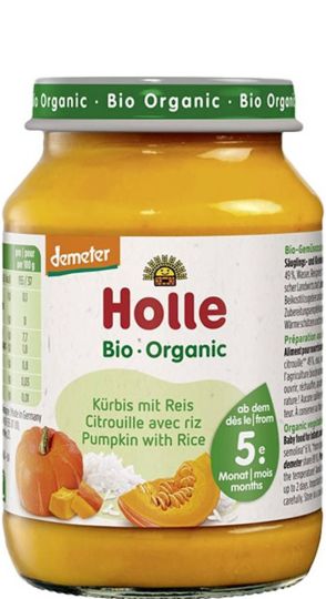 Holle пюре тиква с ориз 190г