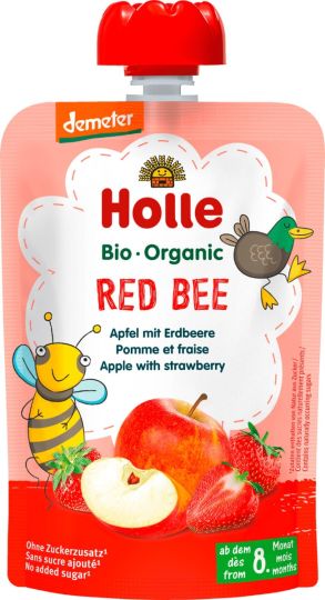 Holle пюре пауч ябълки и ягоди 100г