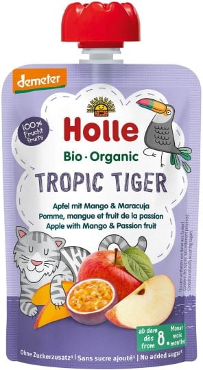 Holle пюре пауч ябълка, манго и маракуя 100г - topcho-online.bg Holle пюре пауч ябълка, манго и маракуя 100г