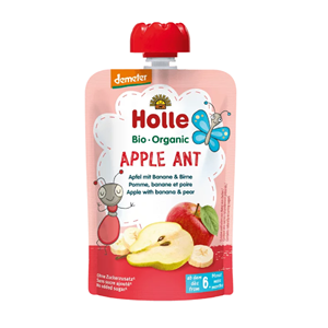 Holle пюре пауч ябълки, банан и круша 100г