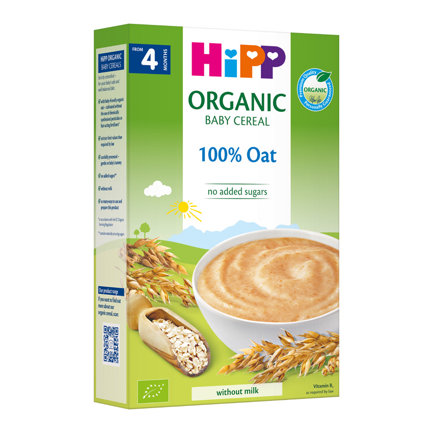 HIPP БИО  Безмлечна каша Овес 4м+ 200г
