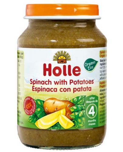 Holle пюре спанак и картофи 190г - topcho-online.bg Holle пюре спанак и картофи 190г