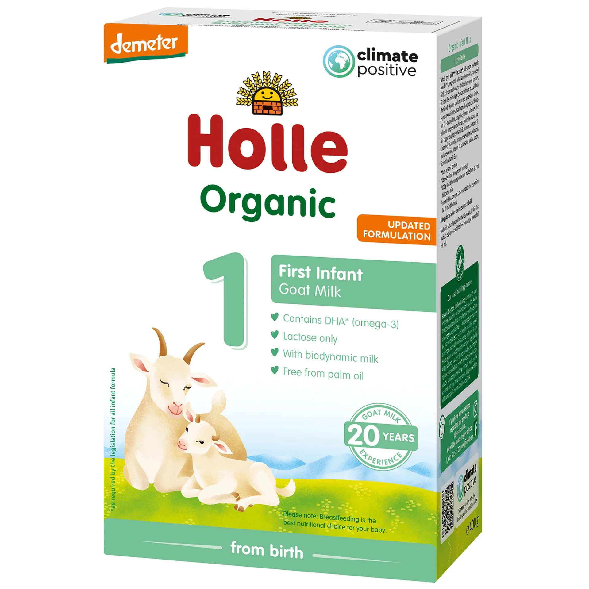 Holle Био козе мляко 1 – 400 г органично мляко за бебета 0–6 месеца