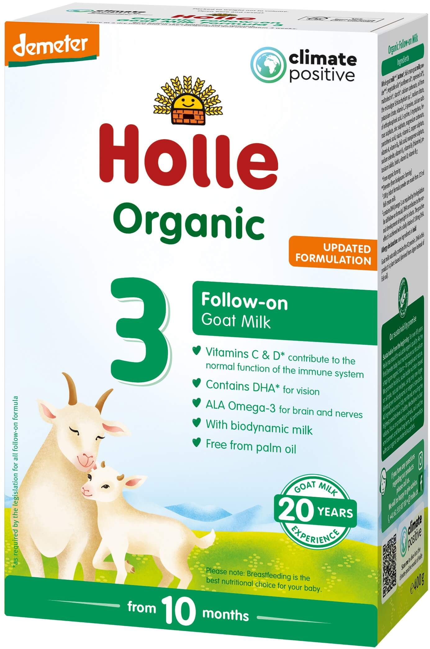HOLLE БИО 3 Козе мляко за подрастващи 10+ месеца 400 г