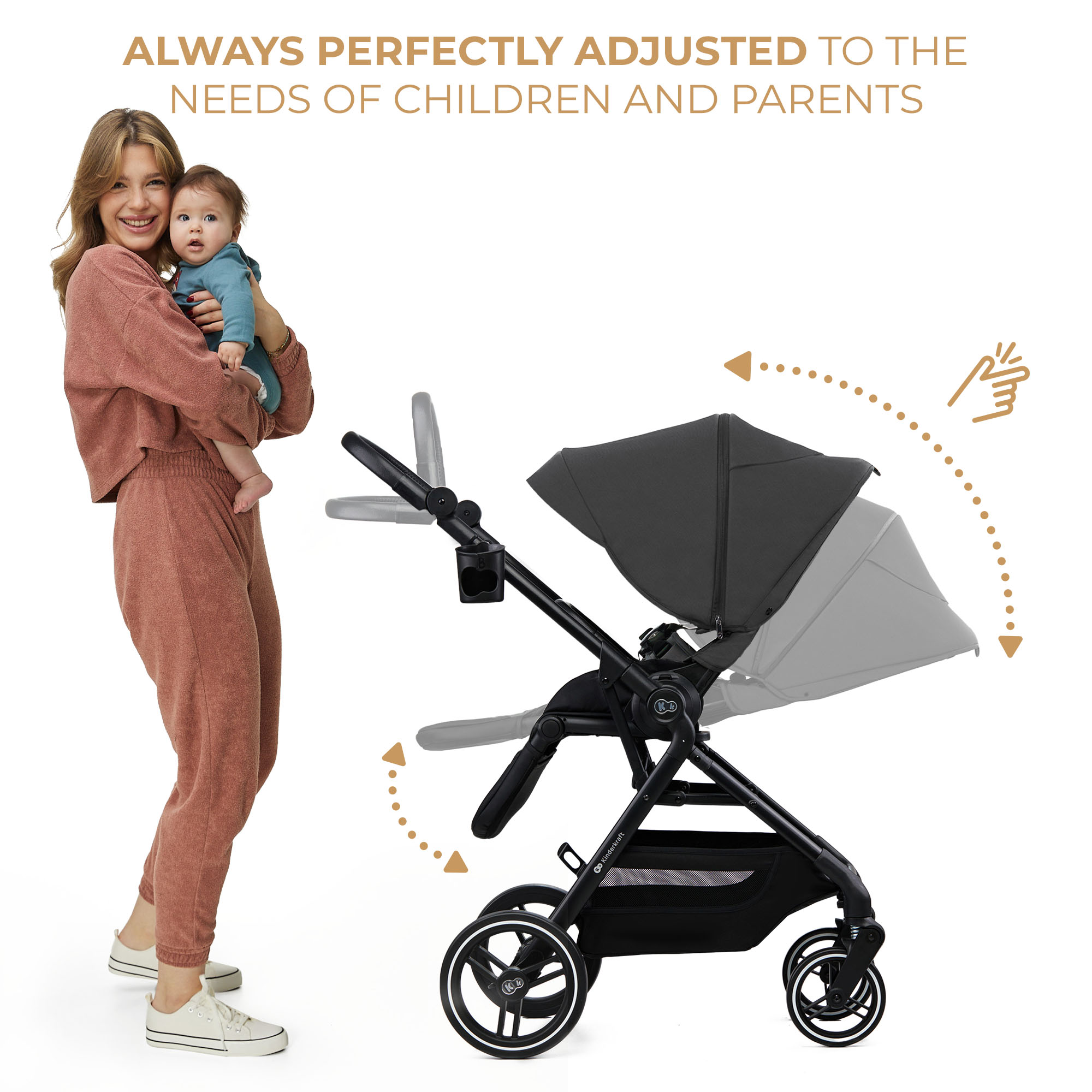 Kinderkraft YOXI бебешка количка 3в1 MOONLIGHT GREY