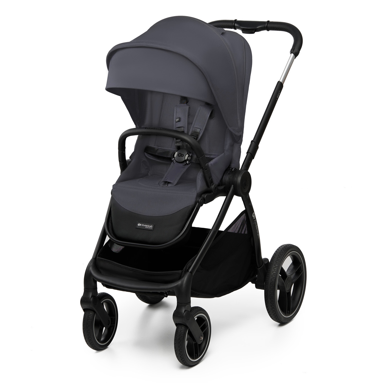 KinderKraft NEA 2 Deep Grey количка 2 в 1 с кош и седалка
