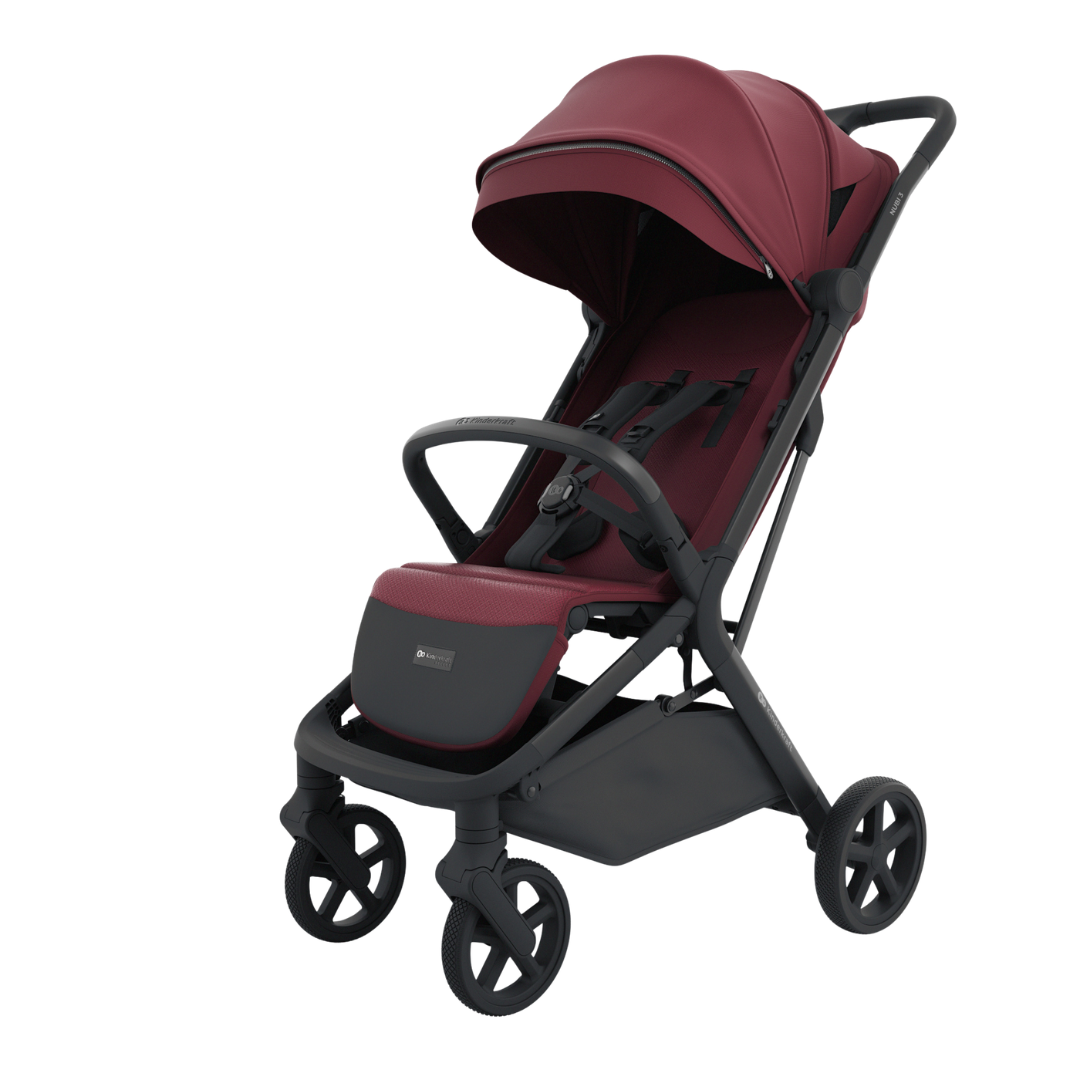 Детска лятна количка Kinderkraft NUBI 3 Dark Ruby – чист кадър на разгънатата количка